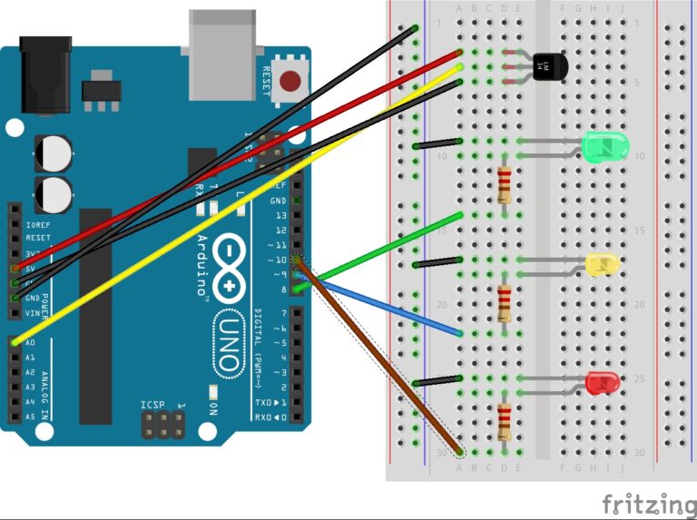 Analog Temperature Sensor LED Alert on Arduino – Eli the Computer Guy
